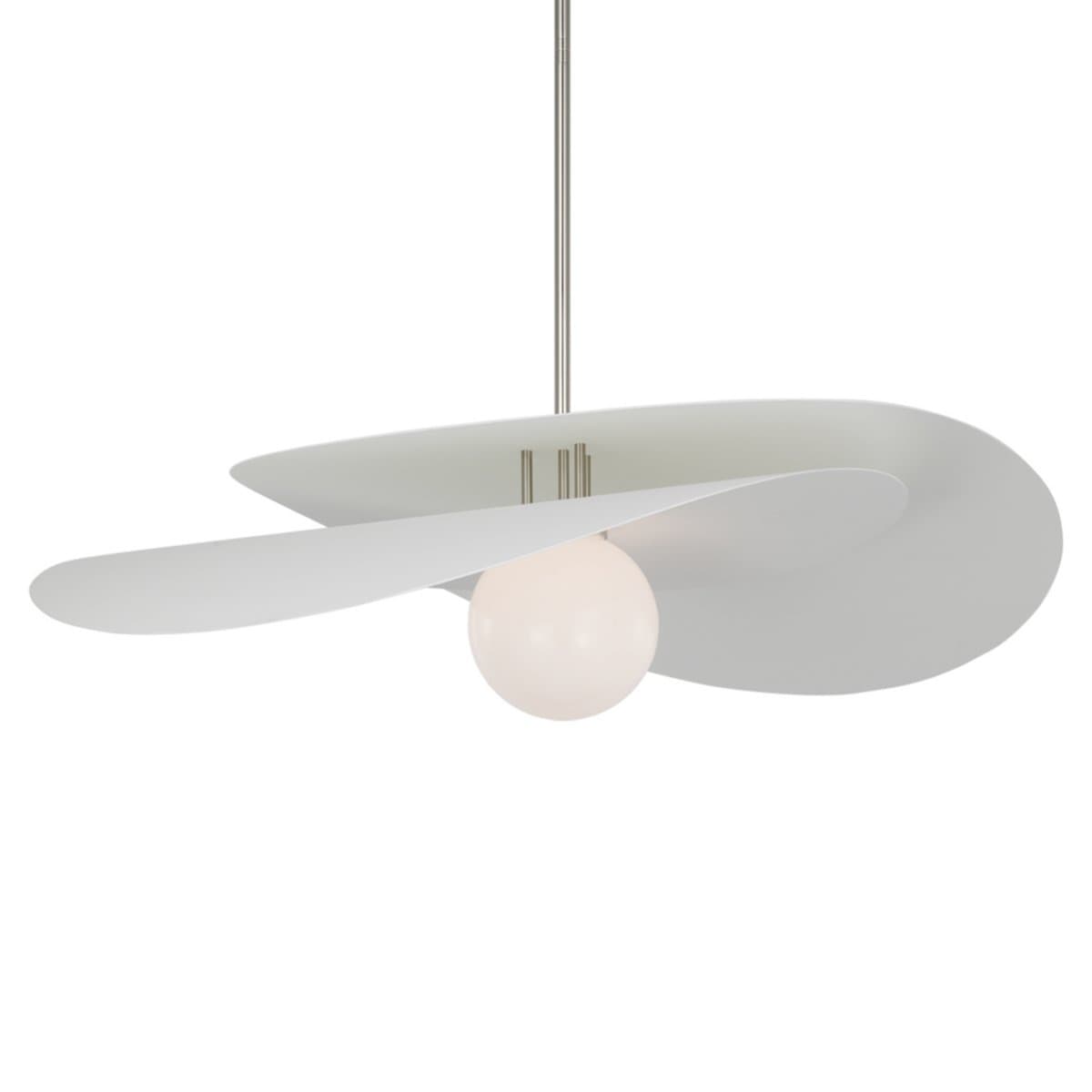 Visual Comfort Signature | Mahalo Tiered LED Pendant — Polished Nickel with Matte White