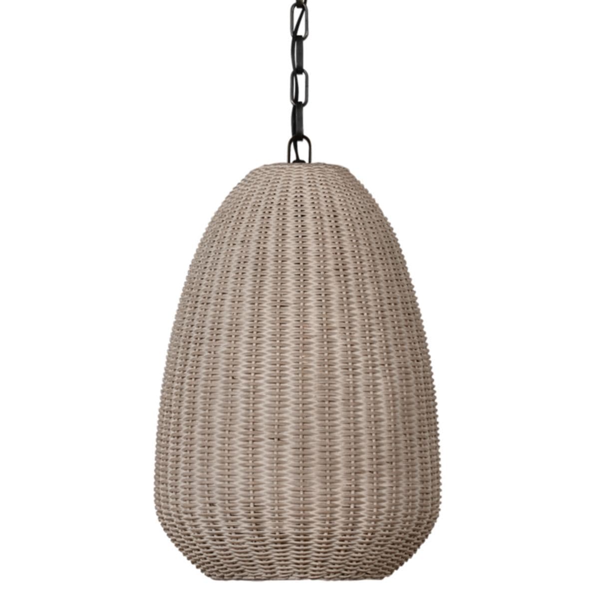 Visual Comfort Signature | Kokomo Pendant — Ash Wicker, Bronze, Small