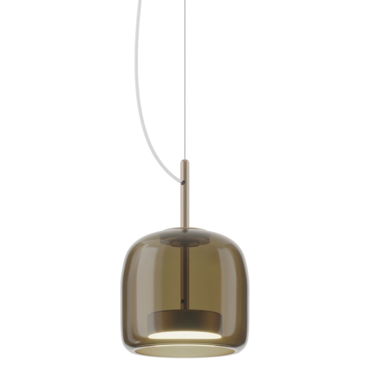 Vistosi Jube Led Pendant — Burned Earth Transparent with Matte Gold