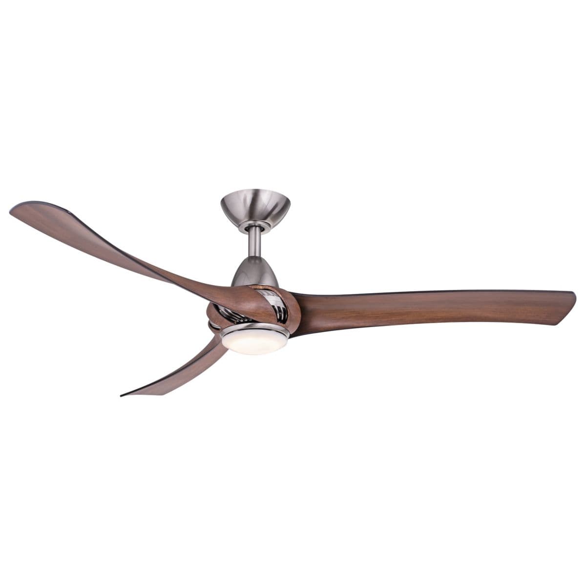 Wind River | Droid LED Ceiling Fan — Nickel with Walnut