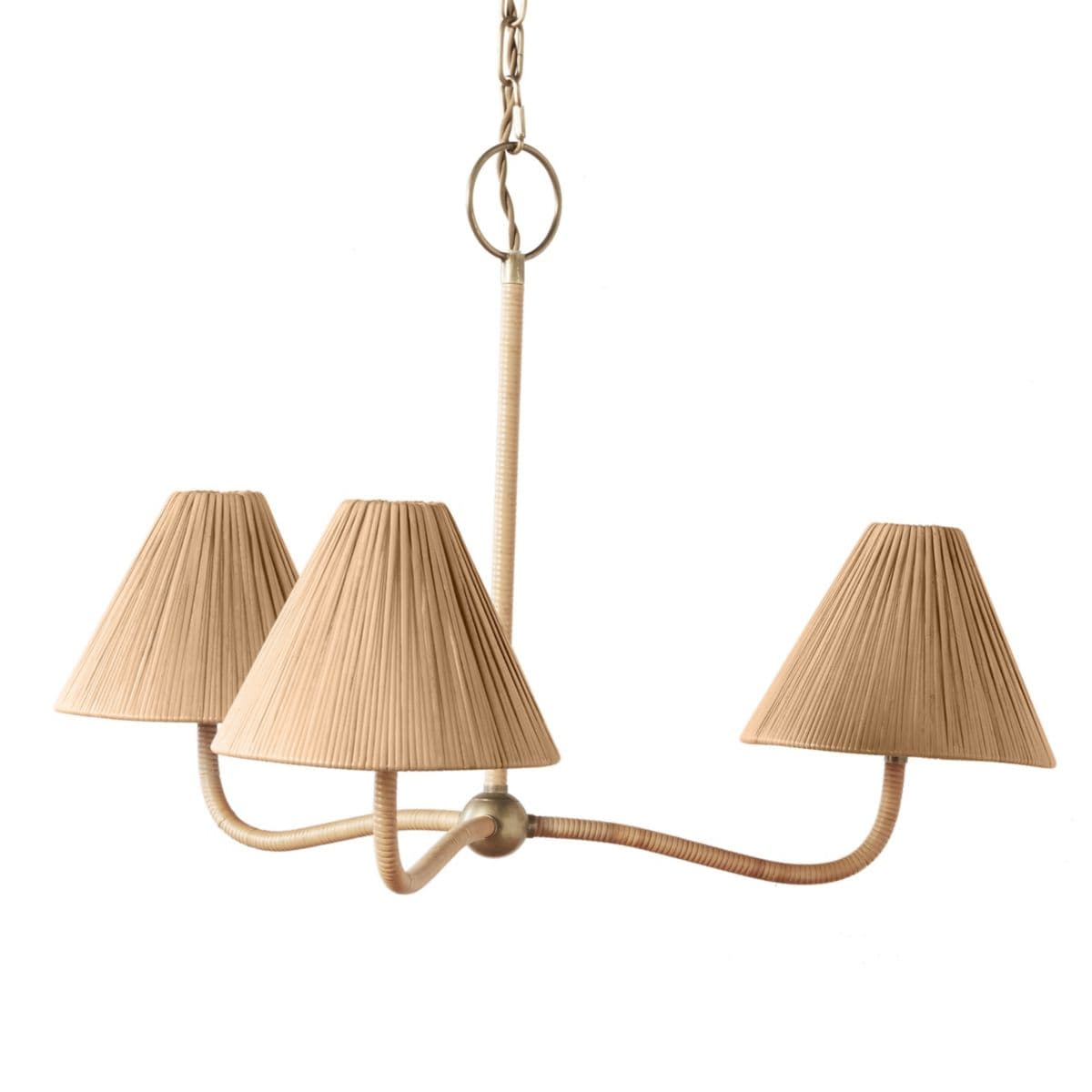 Woven | Delphine Wicker Chandelier — Natural, 3