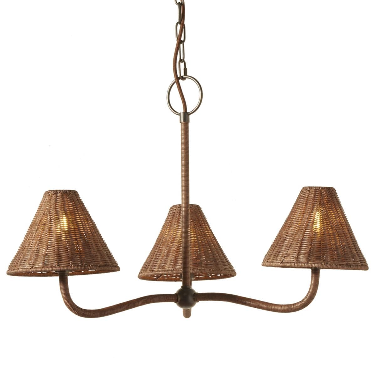 Woven | Delphine Wicker Chandelier — Dark Brown, 3