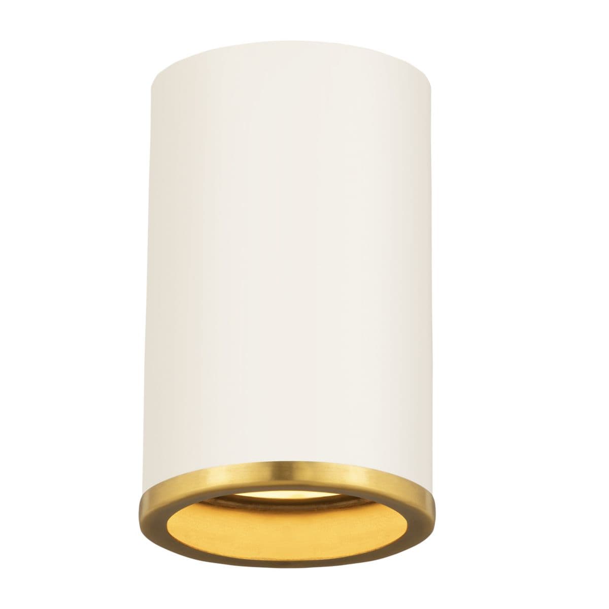 Alder & Ore | Armstrong Flushmount — Matte White with Rubbed Brass, Small
