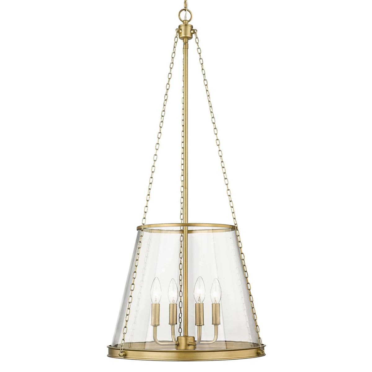 Huxe Carviano Pendant — Rubbed Brass, 39.25 Inch
