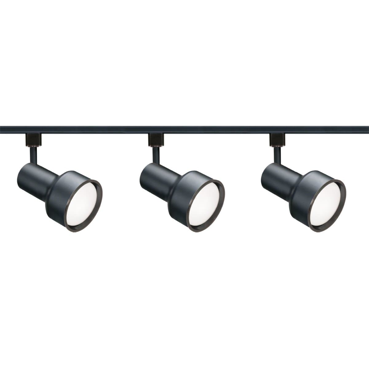 Satco Lighting | R30 Step Cylinder 3 Light Track Kit — Black