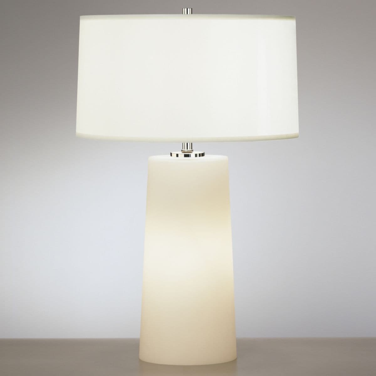 Robert Abbey Olinda Accent Table Lamp with Night Light — White Fabric Organza, Small