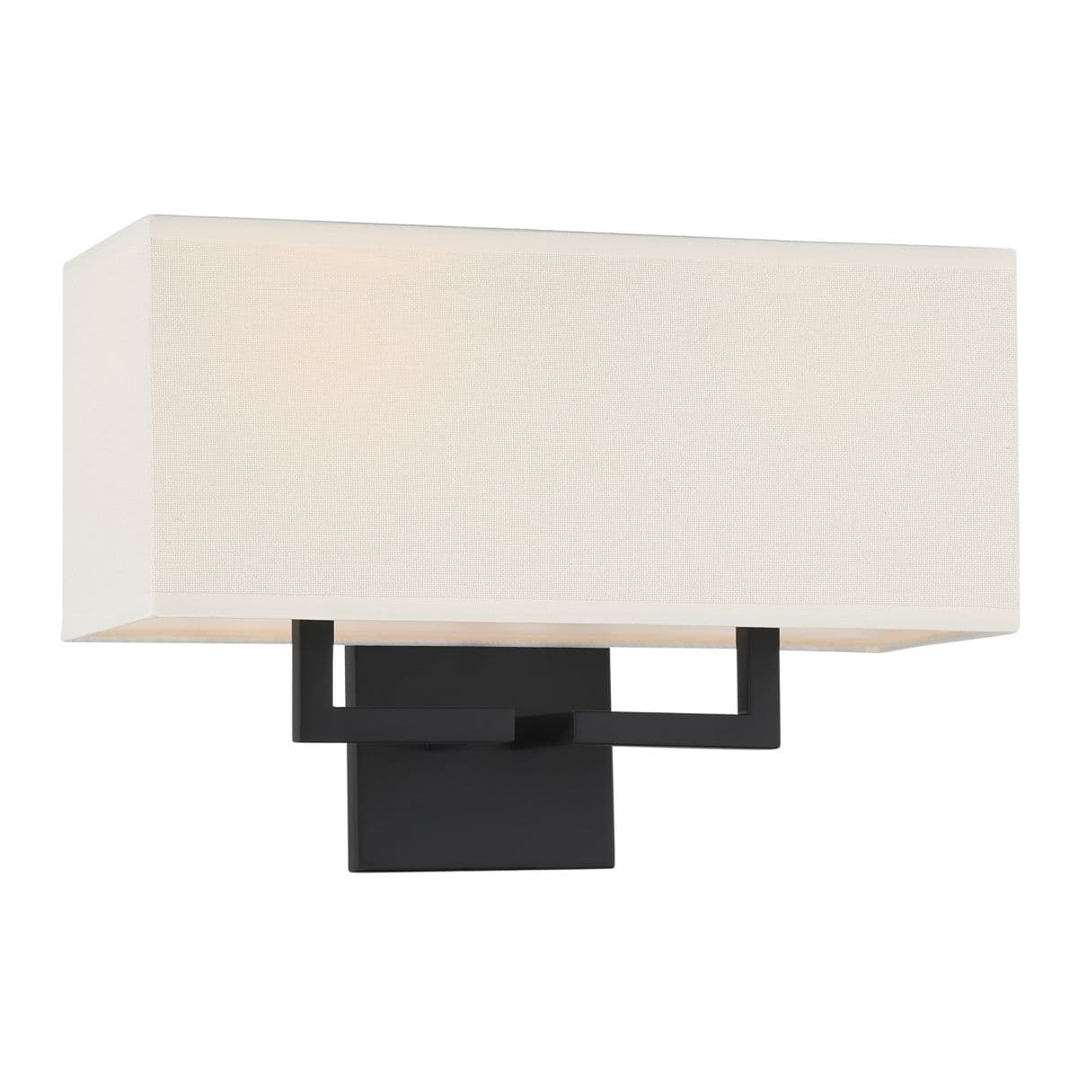 George Kovacs Fabric Wide Wall Sconce — Coal with Off White