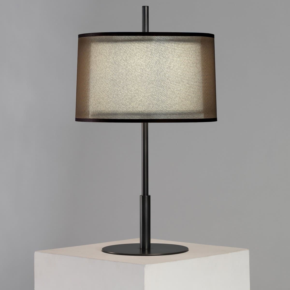 Robert Abbey | Saturnia Accent Lamp — Deep Patina Bronze with Bronze Inner, Ascot White