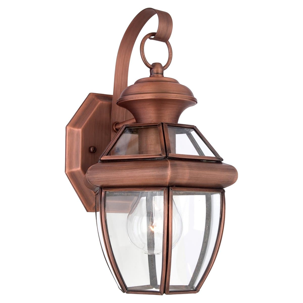 Quoizel | Newbury Outdoor Wall Sconce No. 8315-8316 — Large, Polished Brass, Clear Beleved