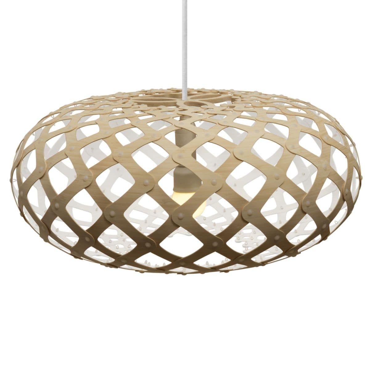 David Trubridge | Kina Pendant — Bamboo and White, 17 in, Not Assembled (full assembly required)
