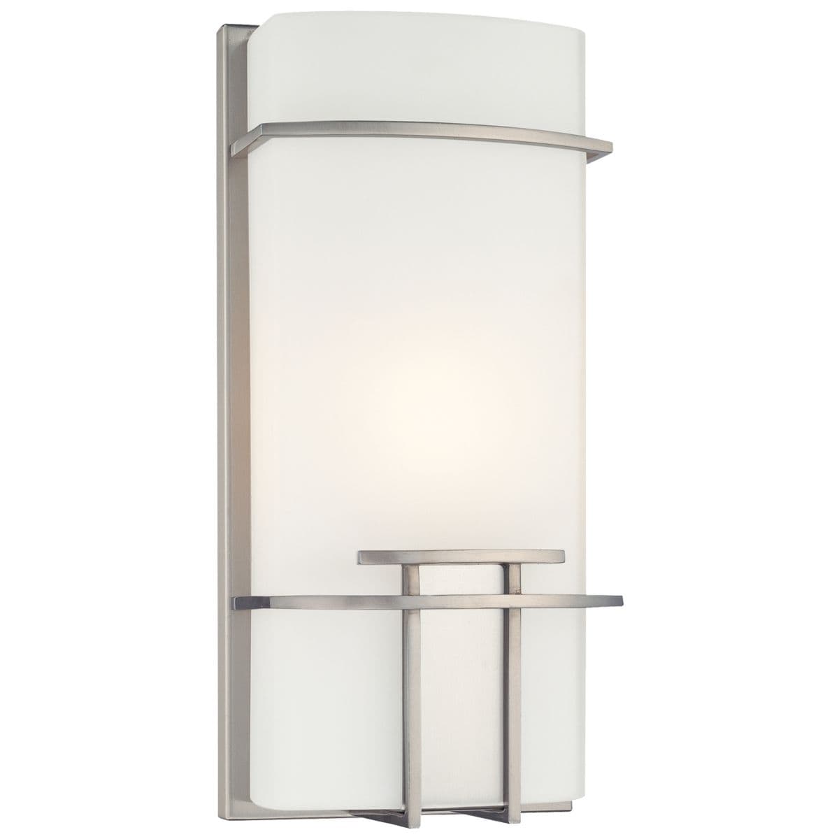 George Kovacs | P465 Wall Sconce — Etched Opal, Brushed Nickel, Incandescent