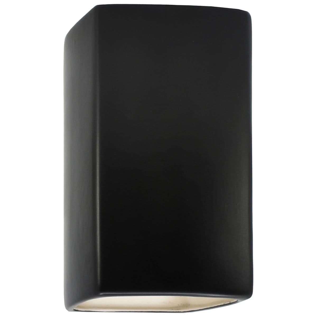 Justice Design Group Ambiance Up and Downlight Rectangle Wall Sconce by Justice D — Carbon Matte Black, Large, Standard, Up and Downlight,…