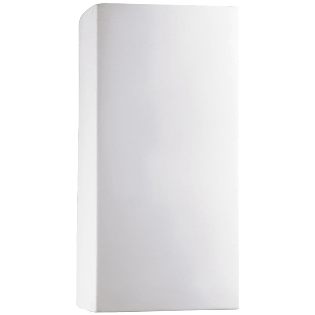 Justice Design Group Ambiance Up and Downlight Rectangle Wall Sconce by Justice D — Matte White, Small, Standard, Up and Downlight, Replace…