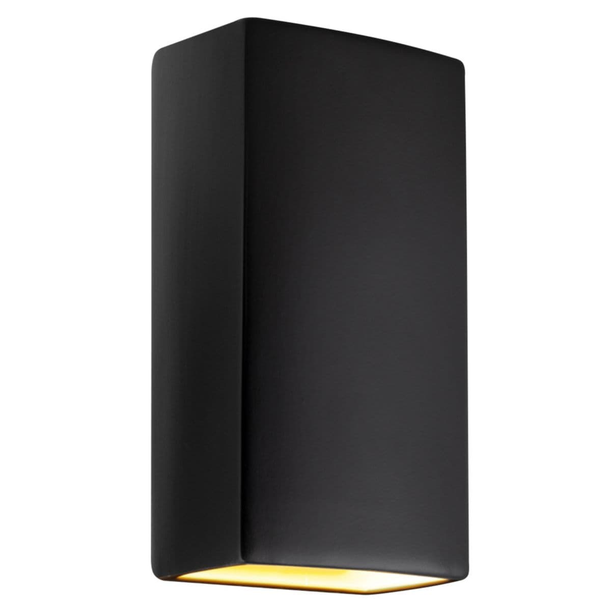Justice Design Group Rectangle Outdoor Wall Sconce — Carbon Matte Black, Extra Large, Standard, Downlight, Replaceable Bulb