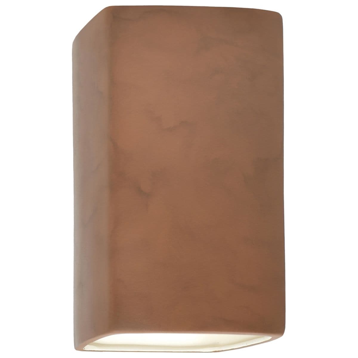 Justice Design Group | Ambiance Rectangular Outdoor Wall Sconce by Justice Design G — Terra Cotta, Large, Standard, Downlight, Replaceable Bulb