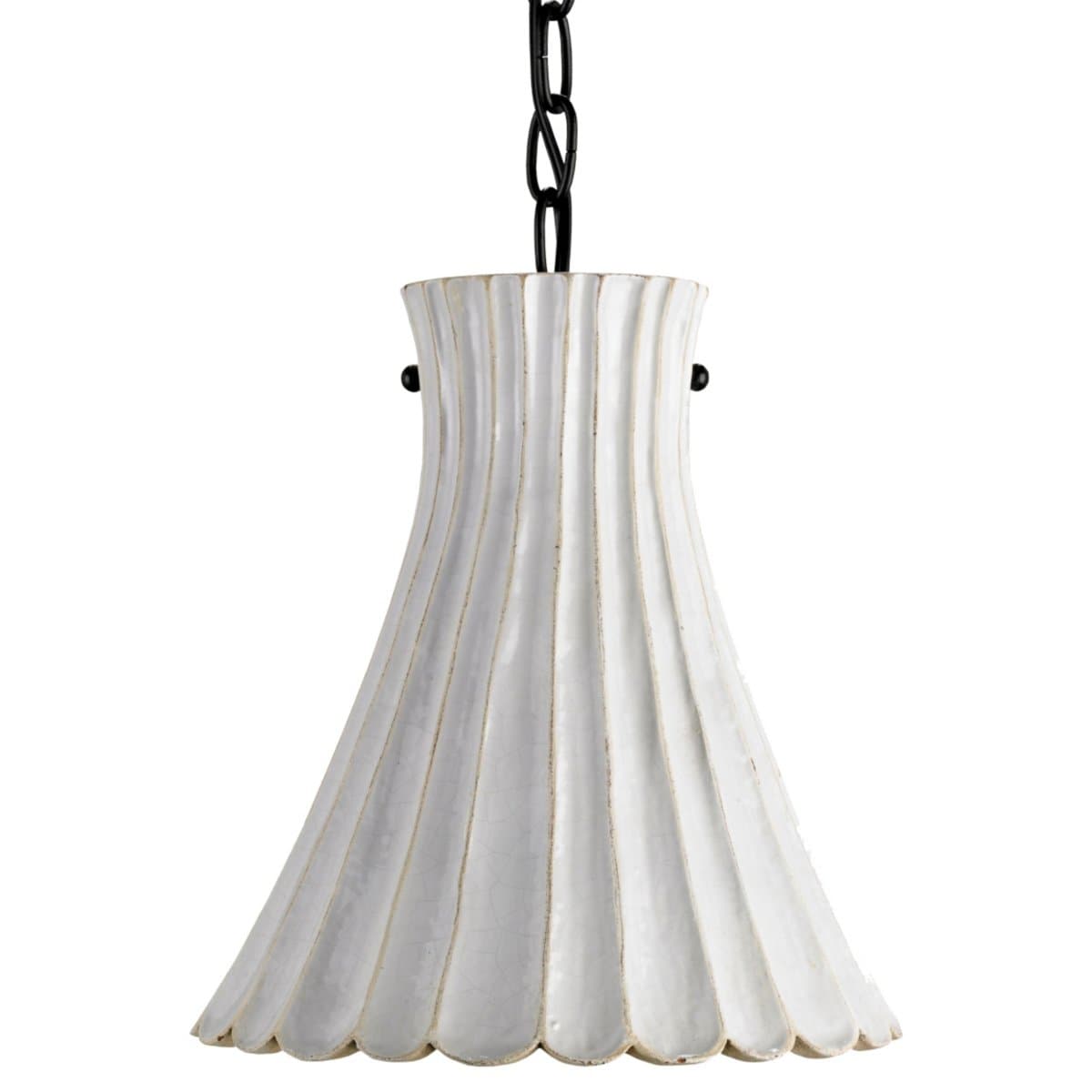 Currey & Company | Jazz Pendant — White Crackle