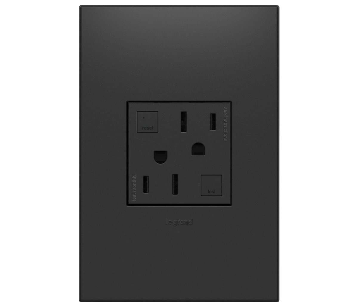 Legrand Adorne | Tamper-Resistant GFCI Outlet — Graphite