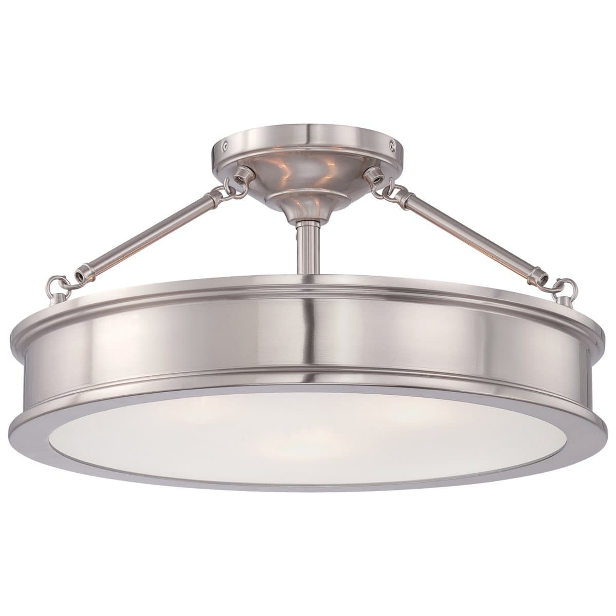 Minka-Lavery | Harbour Point Drum Semi-Flushmount — Brushed Nickel