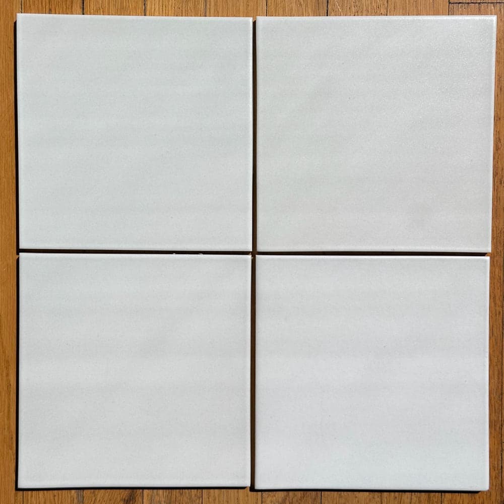 Heath Ceramics 6"x6" Field Tile in Stone White with white clay base