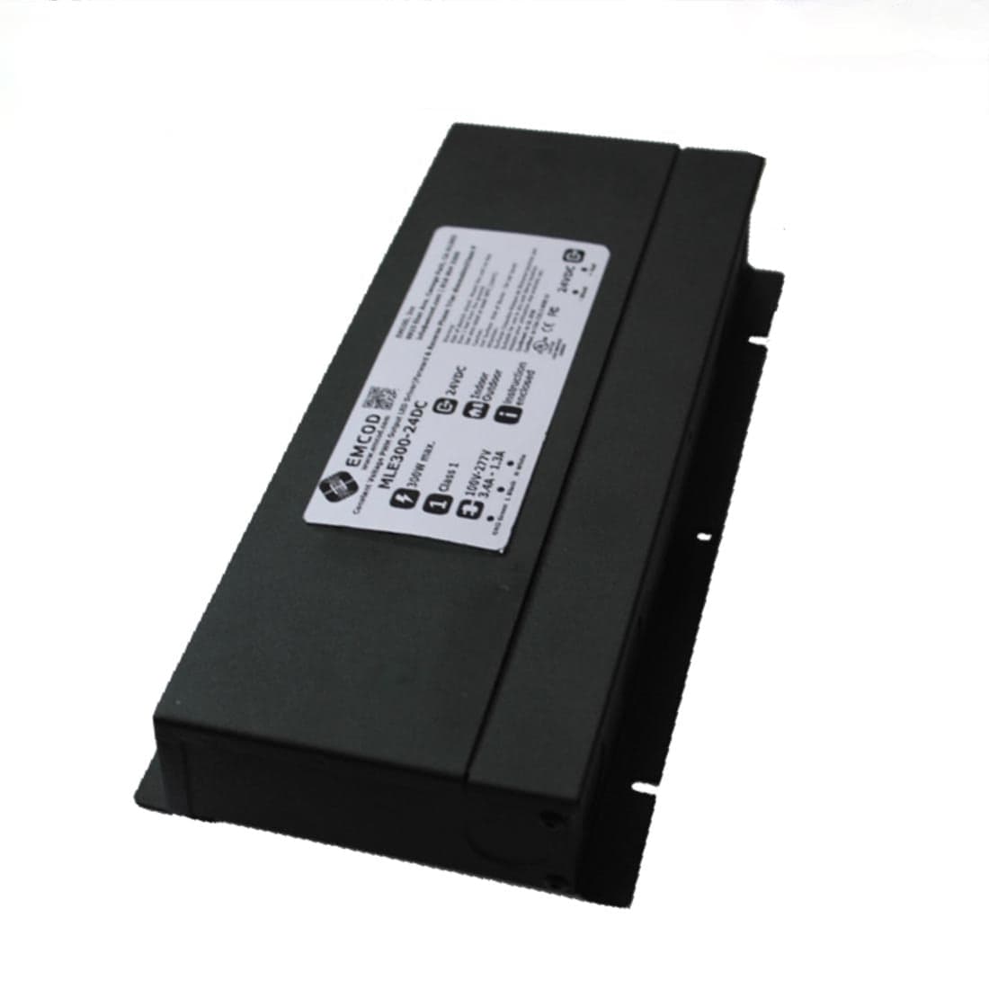 EMCOD MLE30-24DC-UD 30-watt 24-volt DC tape light driver with black powder-coated steel enclosure
