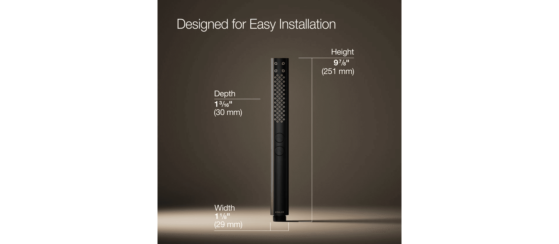 Kohler | Shift Round Two-function Handshower in Matte Black - alternate view