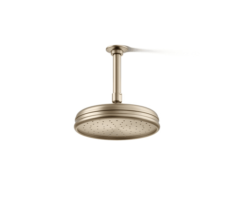 Kallista Rain Head shower fixture in vibrant brushed bronze, solid brass construction