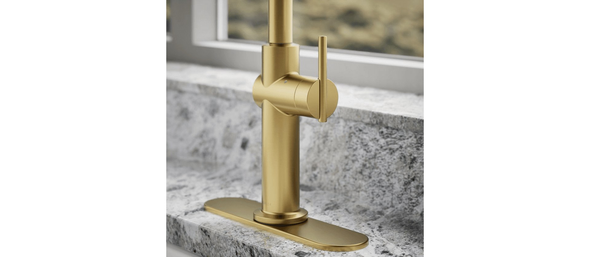 Kohler | Crue Touchless Pulldown Kitchen Faucet in Vibrant Brushed Moderne Brass - alternate view