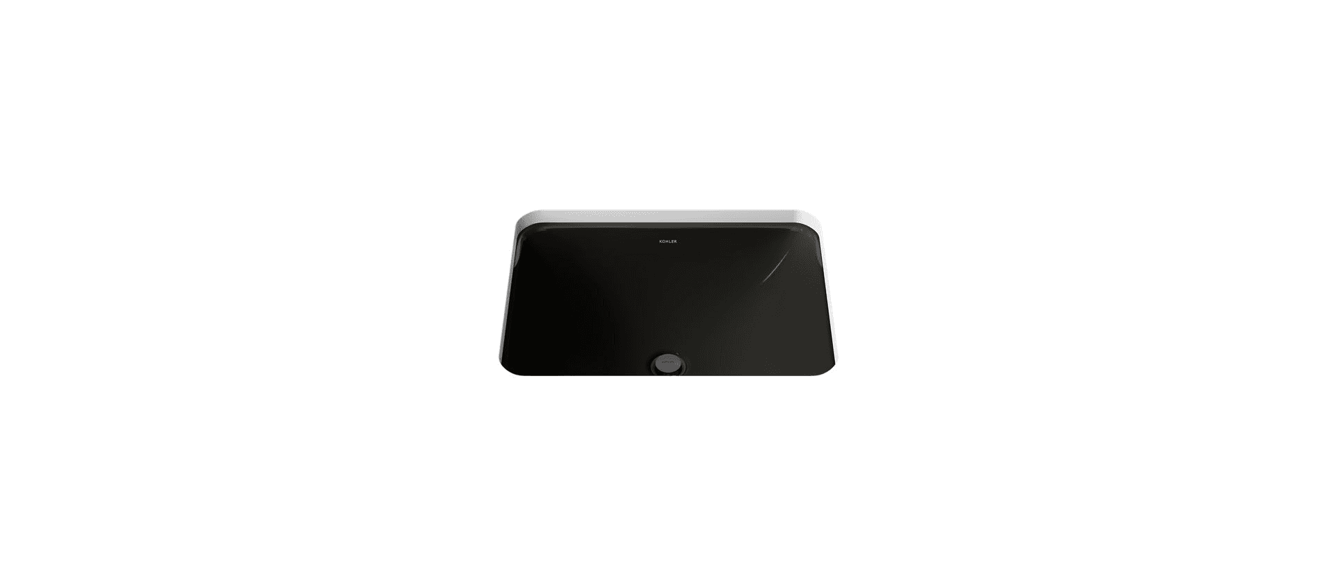 Kohler | Caxton Rectangle 20-1/4" Undermount Bathroom Sink with Overflow in Black - alternate view