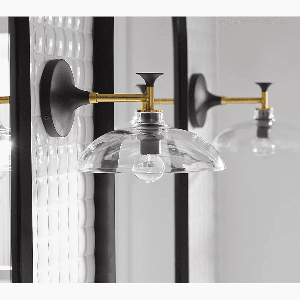 Kohler | Tone 1 Light Sconce in Black with Brass Trim - alternate view