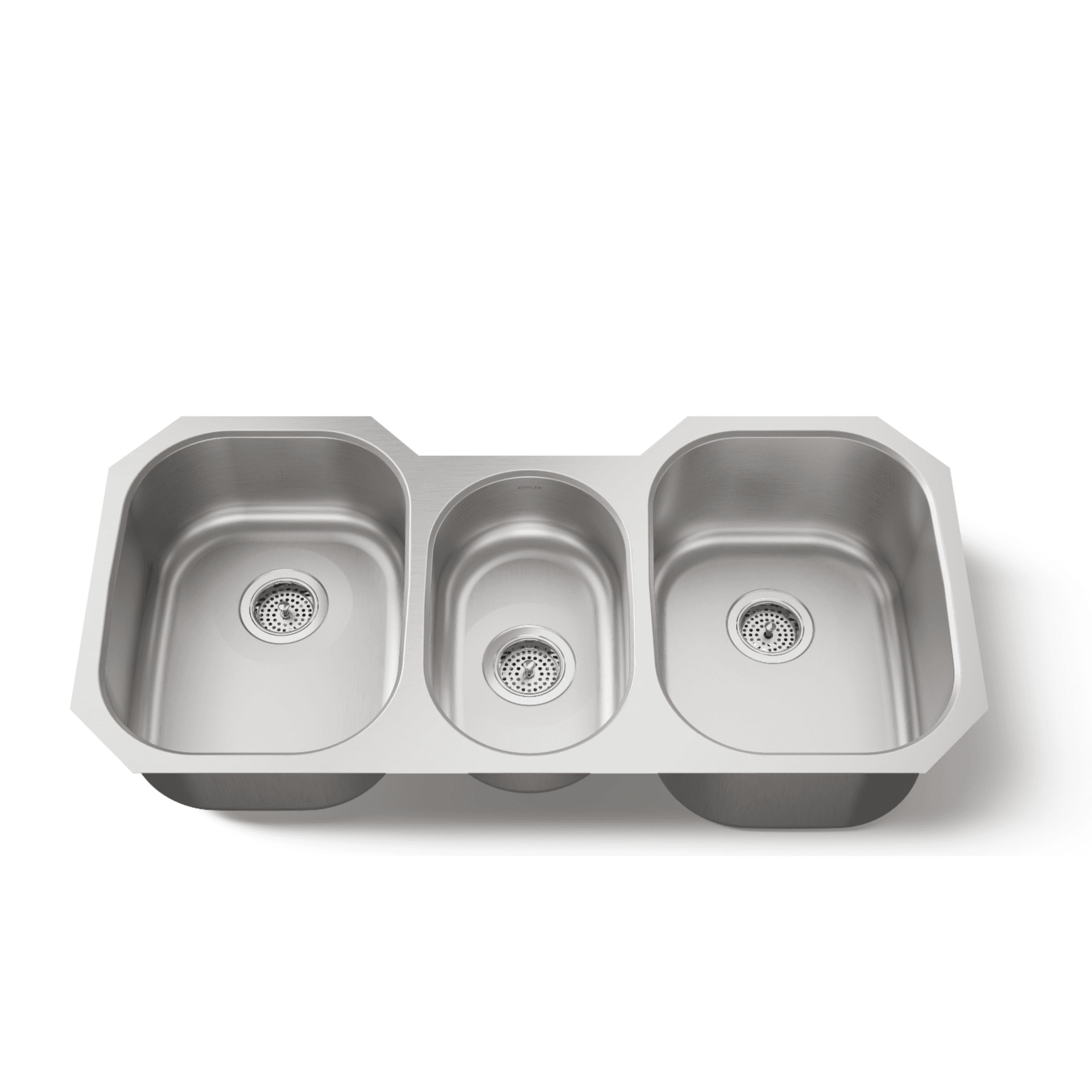 Kohler Undertone 41-5/8" undermount triple-bowl stainless steel kitchen sink