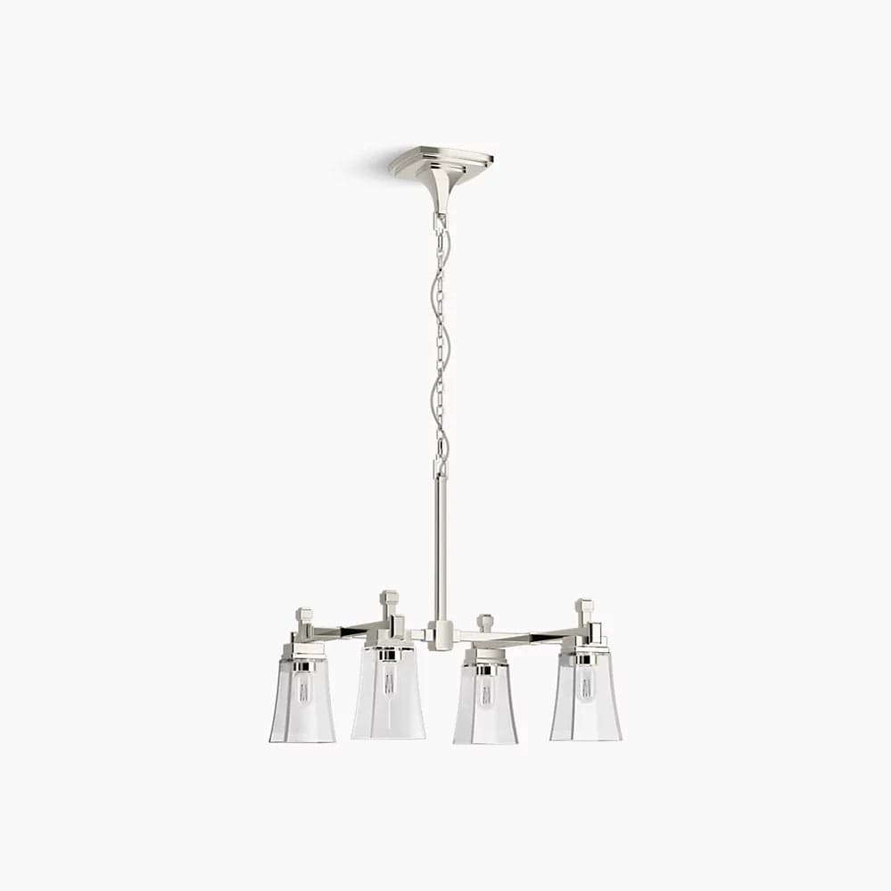 Kohler | Riff Four‑Light Chandelier 30.5″ Polished Nickel - alternate view
