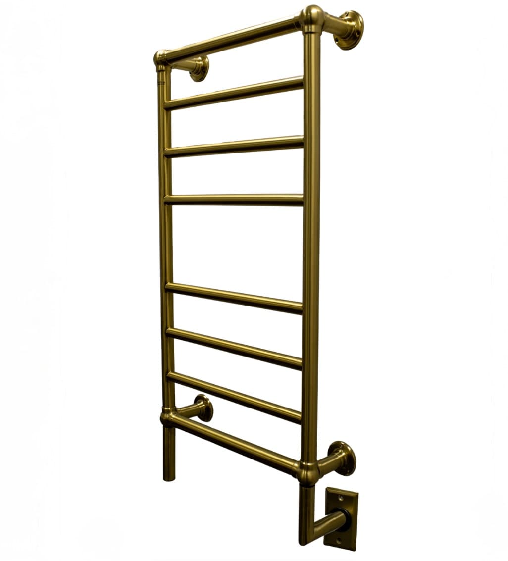 Amba | Traditional Towel Warmer – Brushed Modern Brass - alternate view