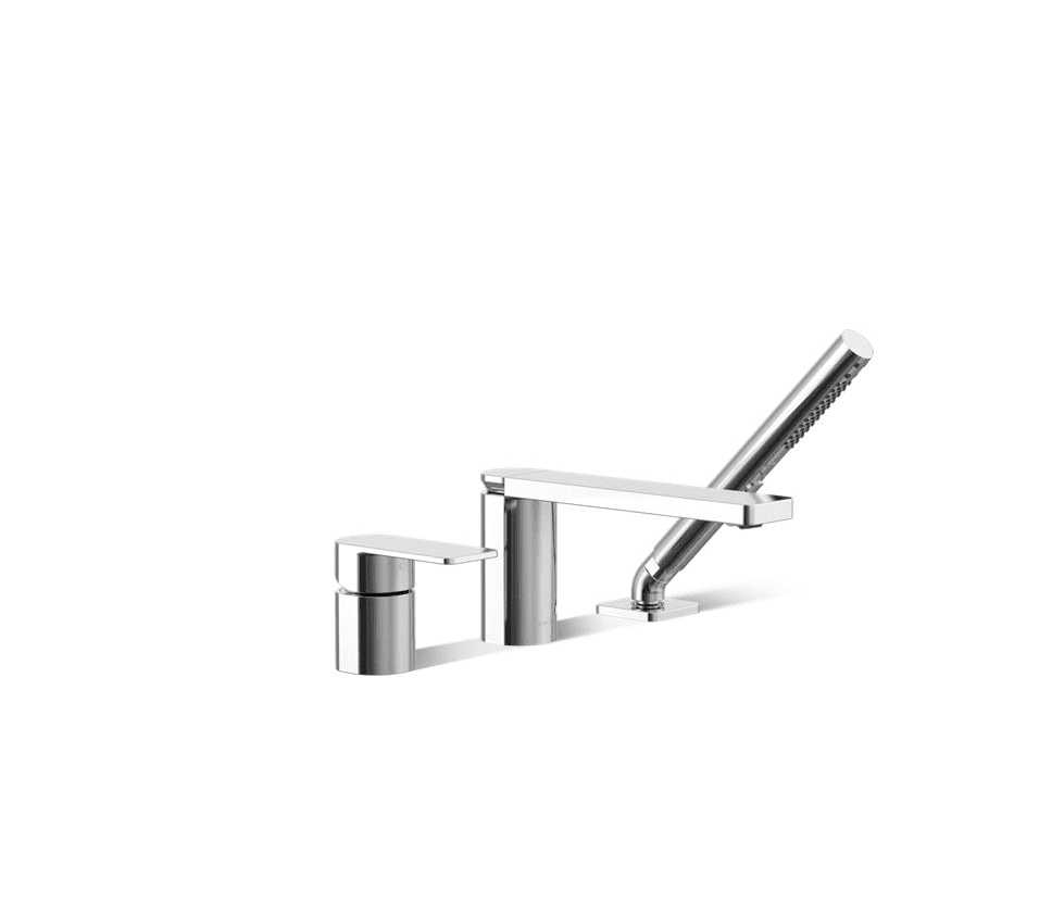 Kohler Parallel 3 Hole Bath Filler in polished chrome with solid brass construction