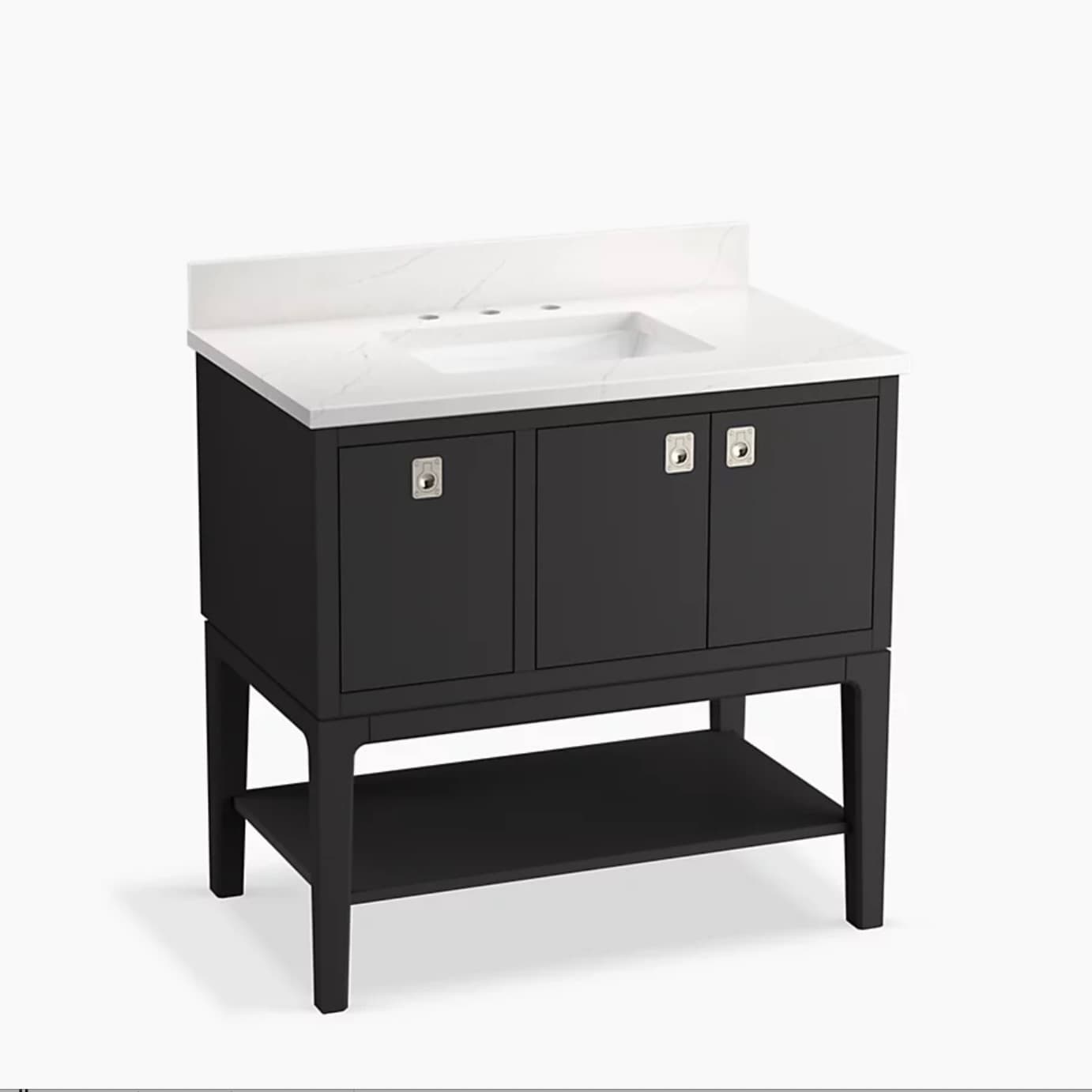 Kohler Seagrove by Studio McGee 36" Vanity with Quartz Top – Ferrous Grey
