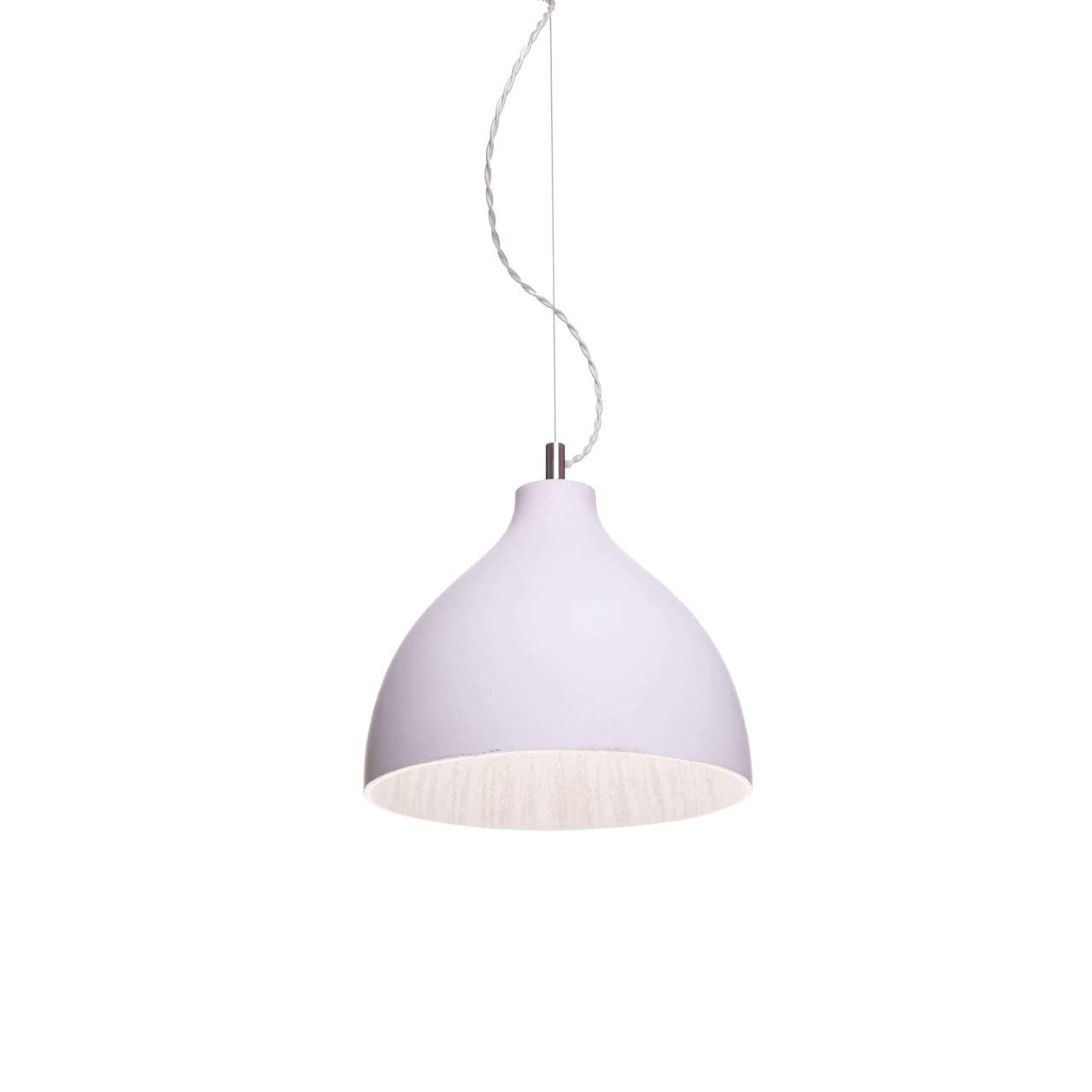 Decode Heavy Pendant Light Small White concrete shade, 5" w x 5" d x 6" h