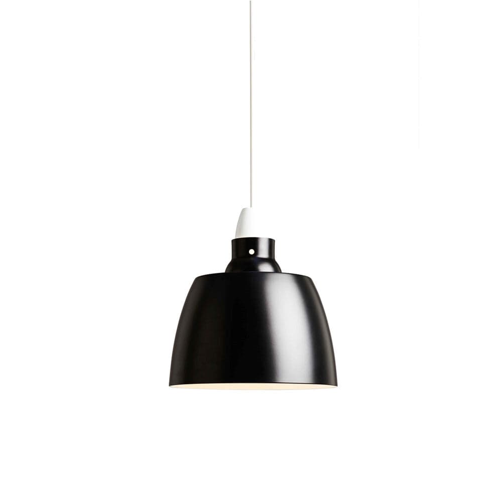 New Works Hang On Honey Round Pendant in Jet Black aluminum, 240mm diameter
