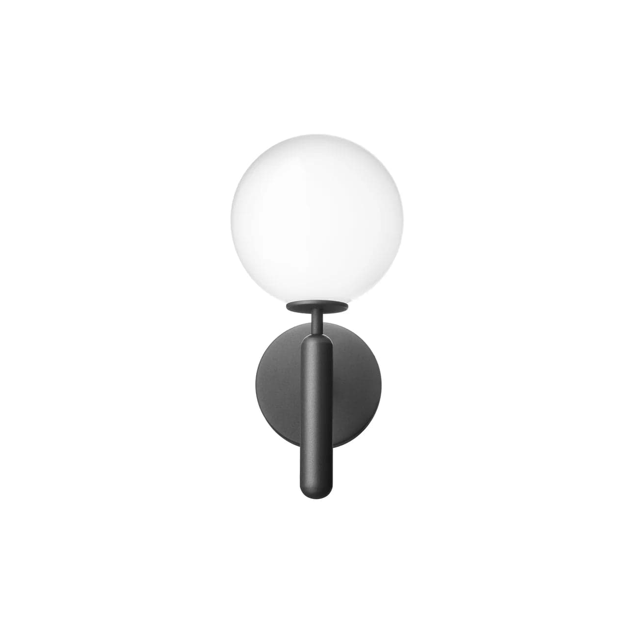Nuura Miira Wall Lamp with opal white globe and rock grey metal base