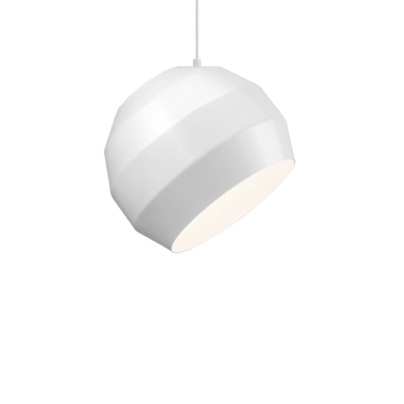 Vitamin Living Pitch Pendant in white spun aluminum, 11.81"W x 9.84"H
