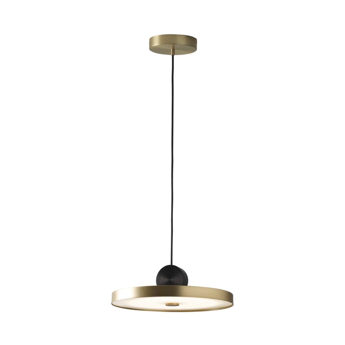 CVL Calé(e) Pendant Version 4 brass ceiling light with pancake shade and vertical disk