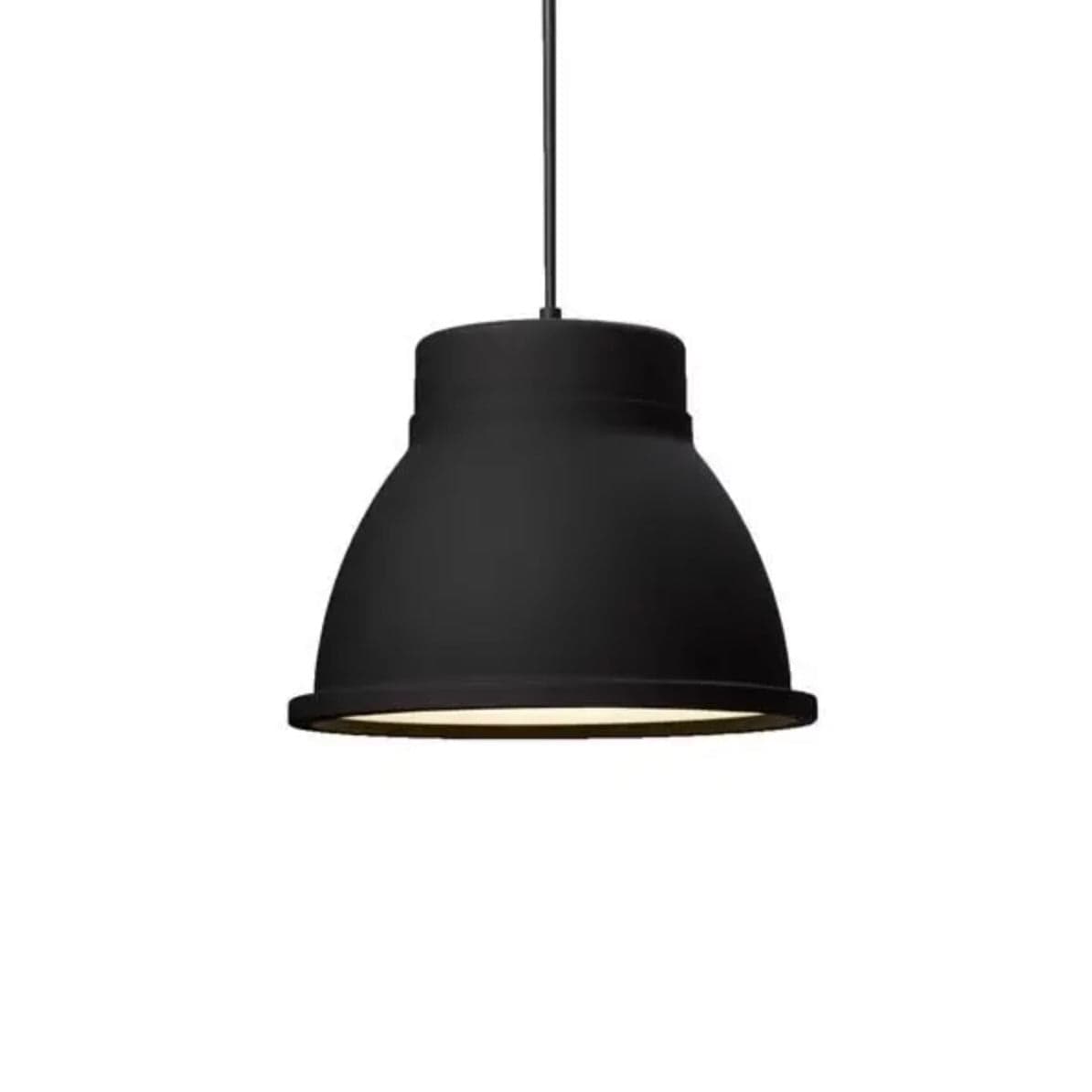Muuto Studio Pendant Lamp in black powder-lacquered aluminium with glass diffuser