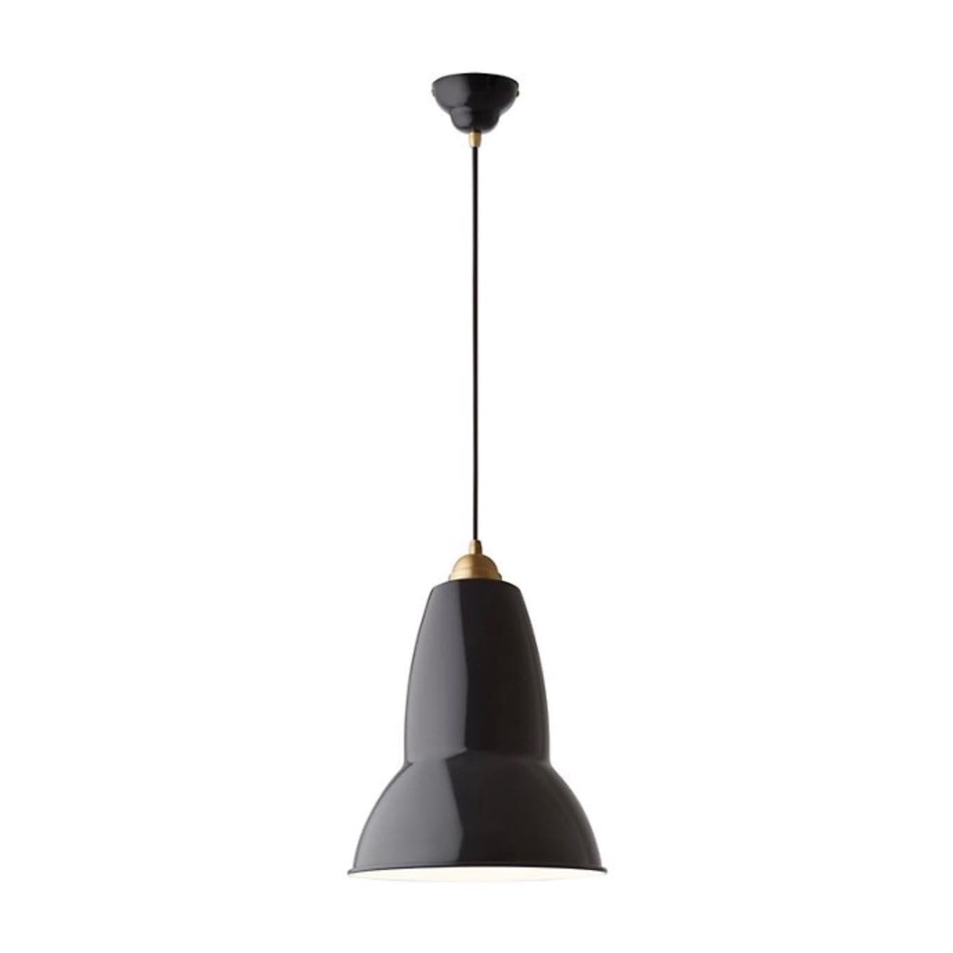 Anglepoise Original 1227 Brass Maxi Pendant in Jet Black with adjustable cord