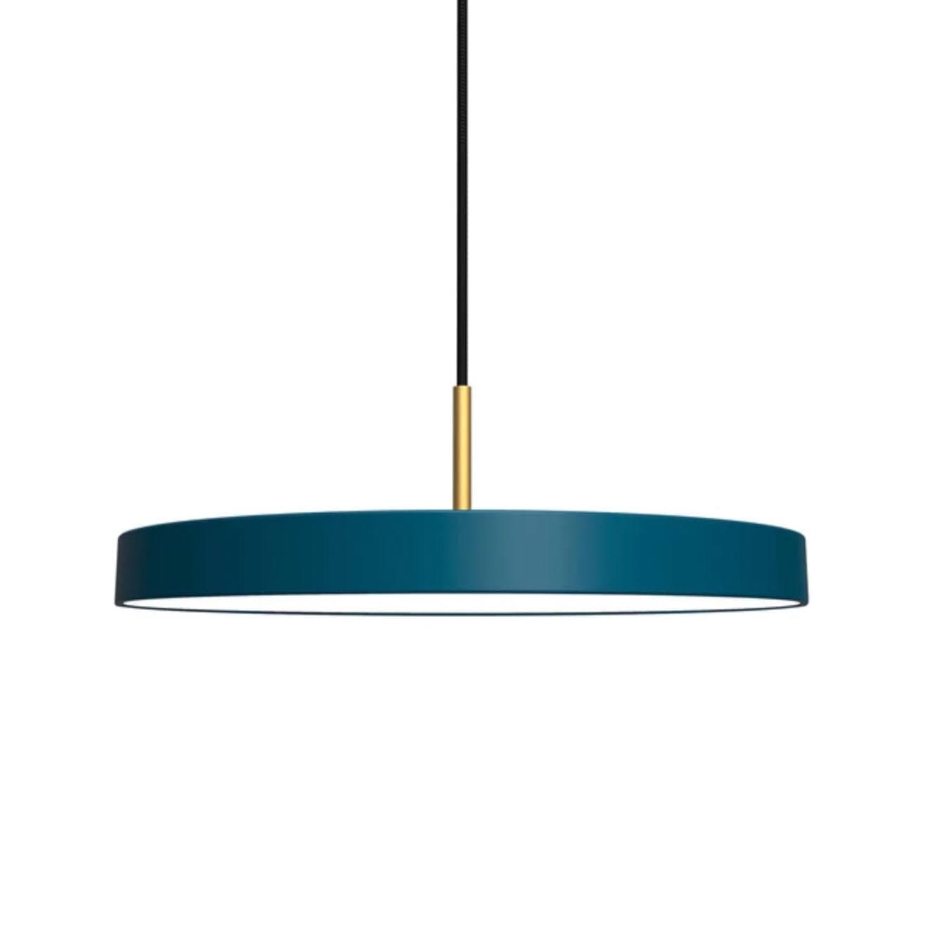 Umage Asteria Pendant Light in blue with powder-coated aluminum disc and integrated LED