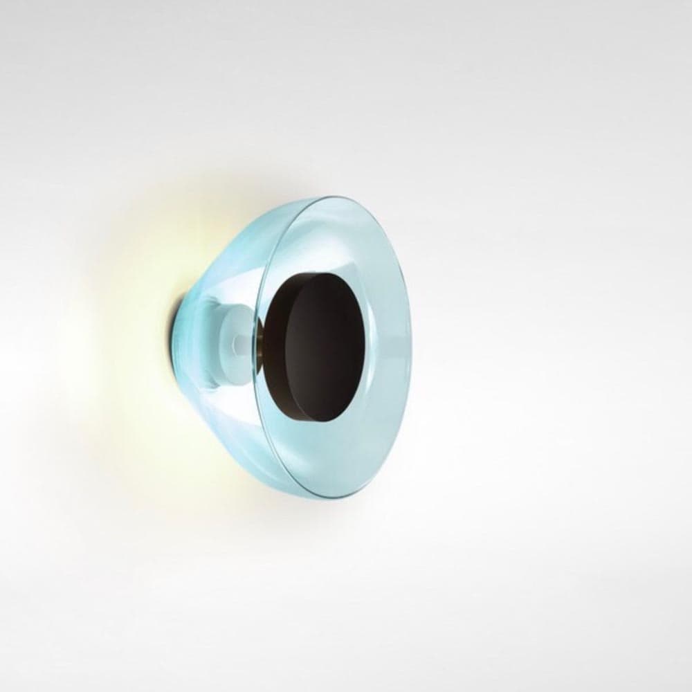 Marset Aura Wall Light in blue glass with LED fixture