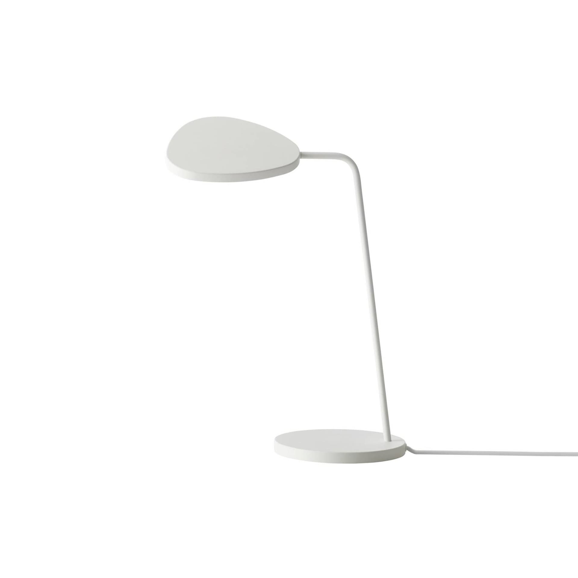 Muuto Leaf Table Lamp in powder coated aluminum, 16.3" height, available in grey and white