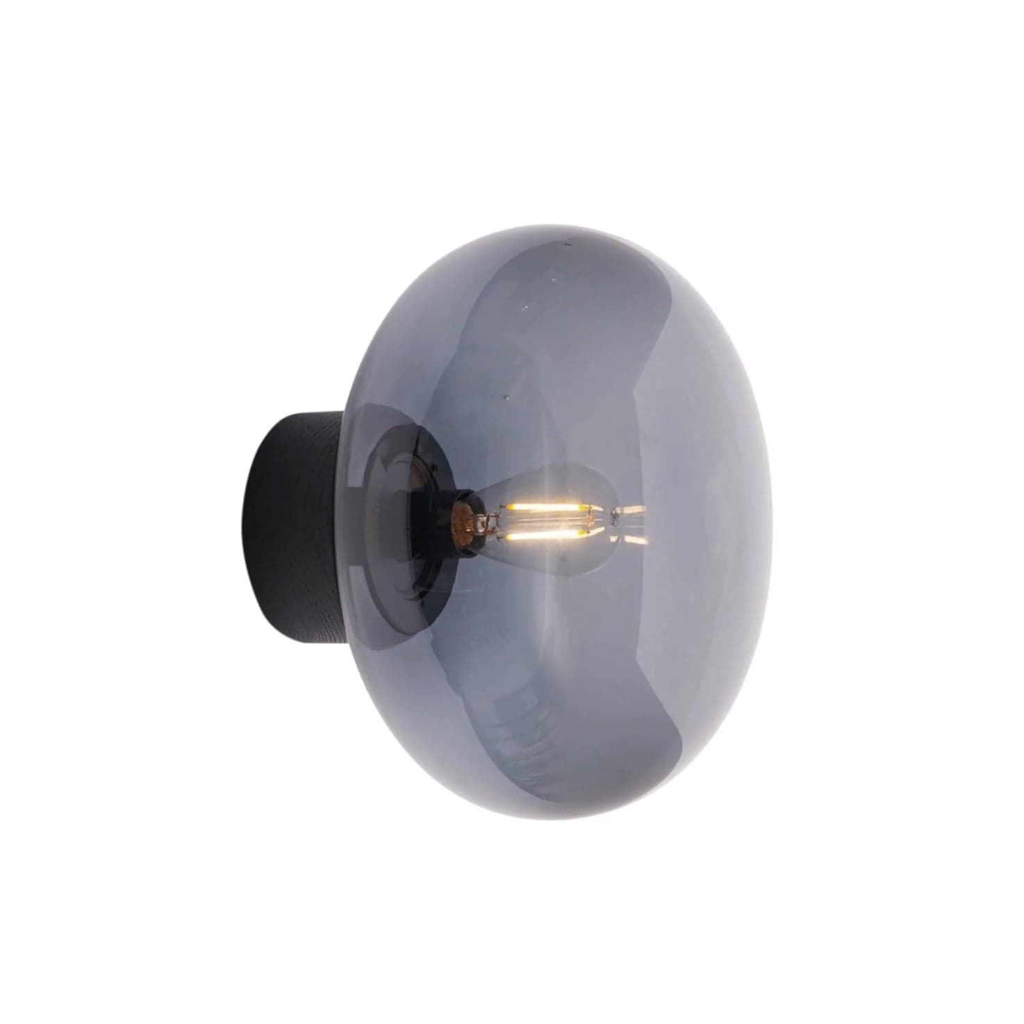 New Works Karl-Johan Wall Lamp in black stained oak and smoked glass