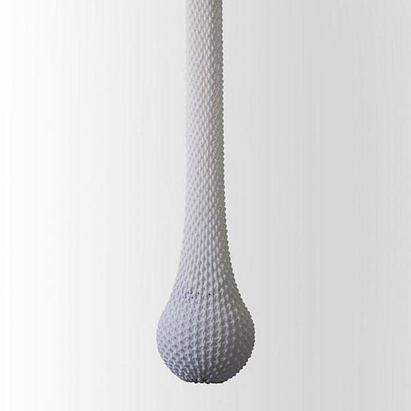 Ariel Zuckerman Knitted Dropped Pendant, Medium, white handcrafted knitted fabric with wool crochet details, 16 inches diameter