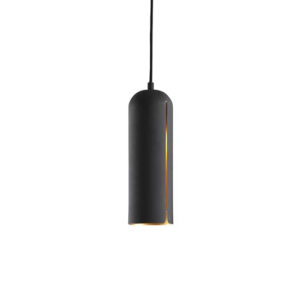Woud Gap Pendant Light Tall with brass interior and powder-coated exterior