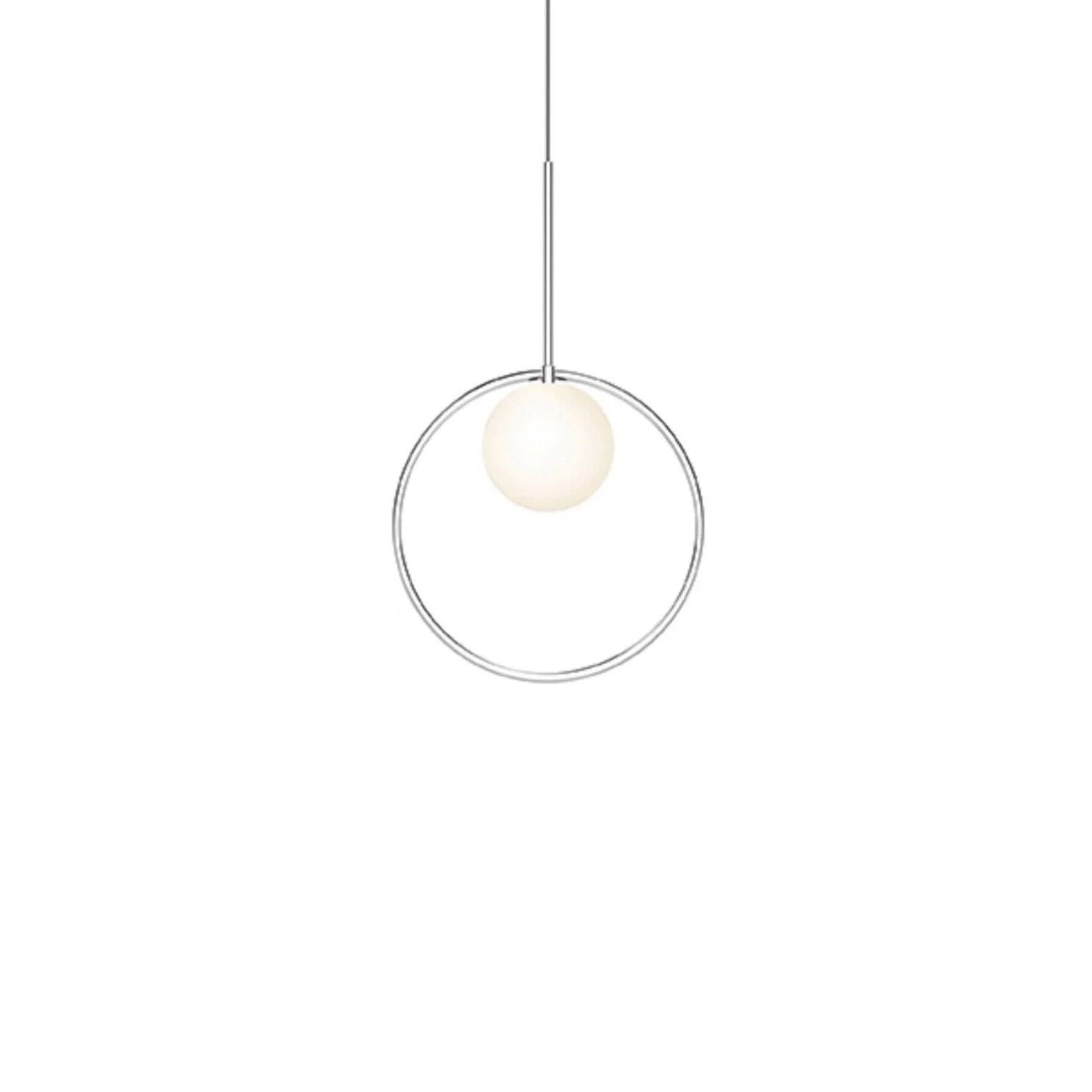 Pablo Designs Bola Halo Pendant in Chrome, Small, 12 inches diameter