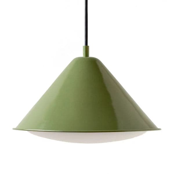 In Common With Eave Pendant in Reed Green with Triangle Diffuser, 12" diameter