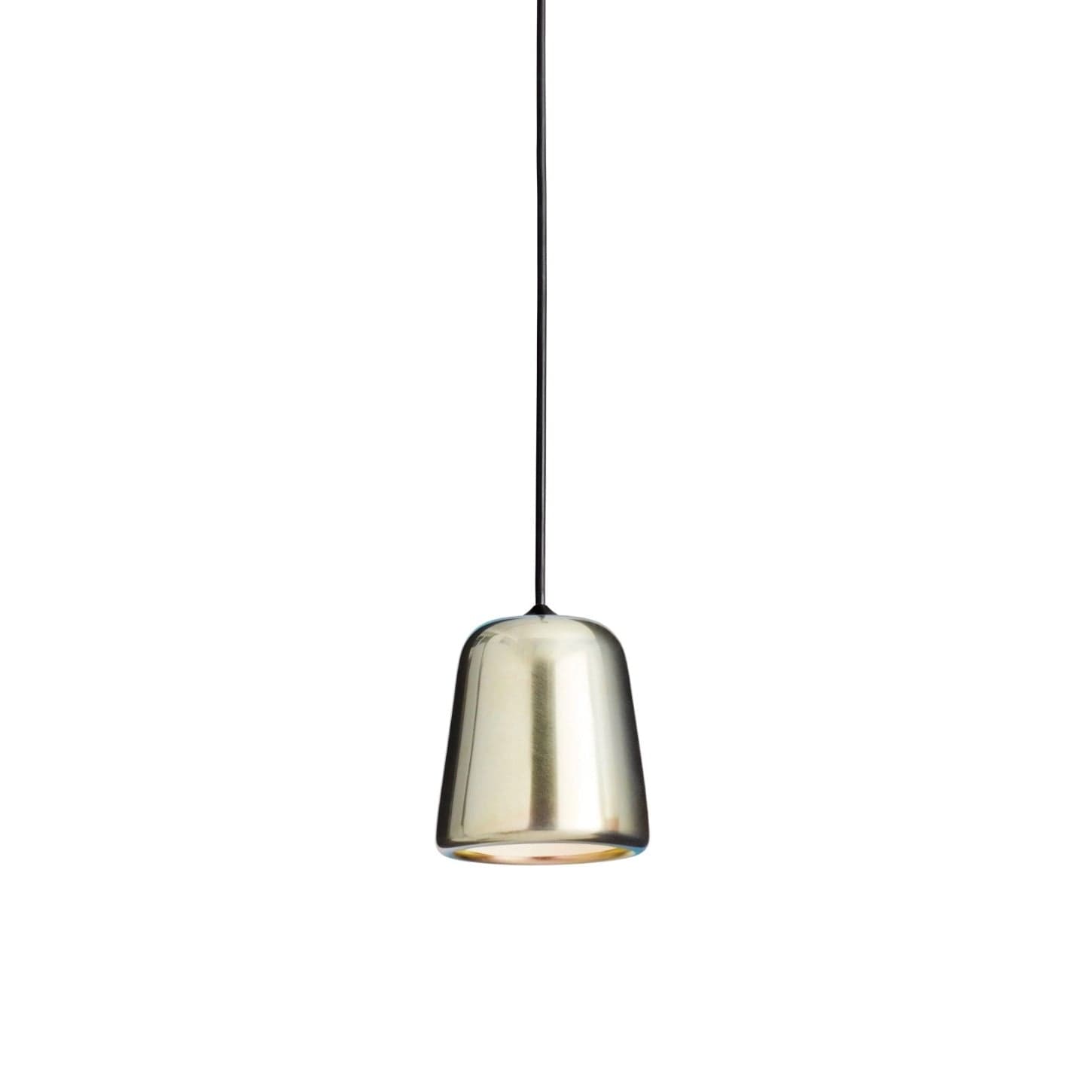 New Works Material Pendant in yellow steel with black cord